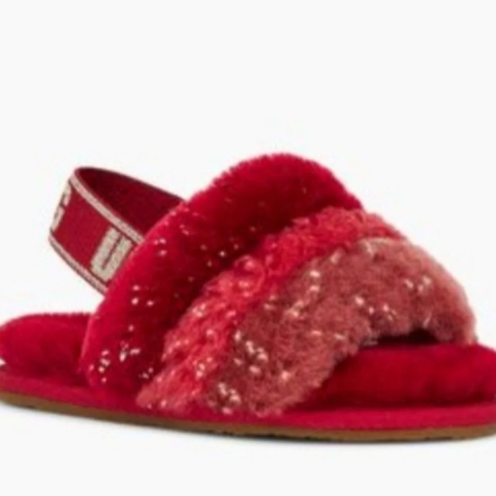 Ugg Toddler Fluff Yeah Metallic Sparkle Shoes new